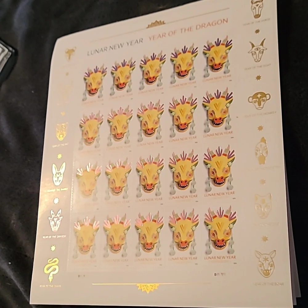 100 Lunar New Year of the Dragon 2024 Forever‎ Postage Stamps US Postal USPS